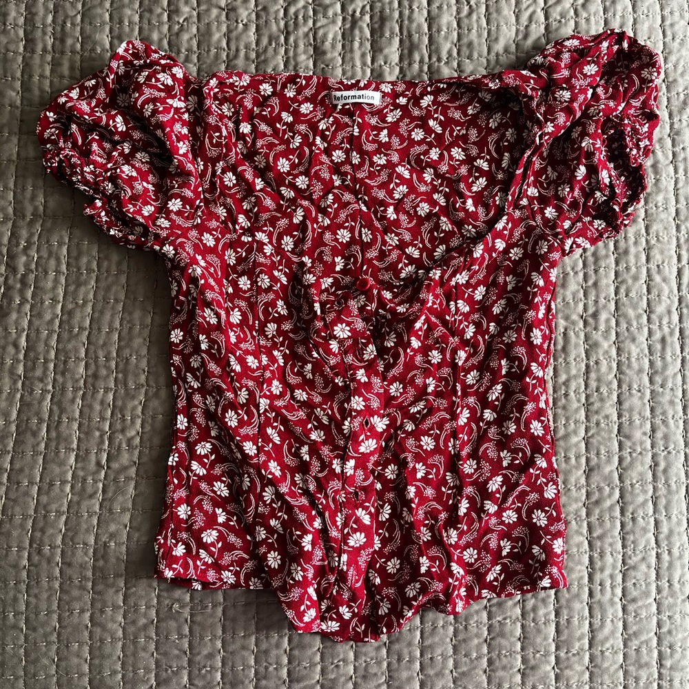 Red reformation corset top
